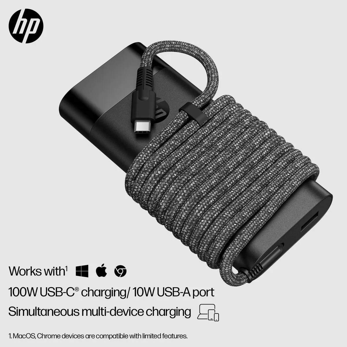 HP 110W USB-C Laptoplader 8B3Y2AA#ABB - Zwart - afbeelding 6 van 6