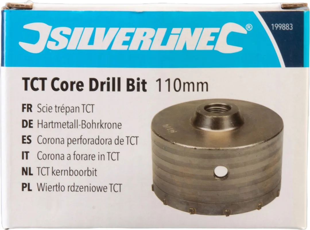 Silverline TCT Kernboor 110mm - Ø110mm - Voor steen/beton