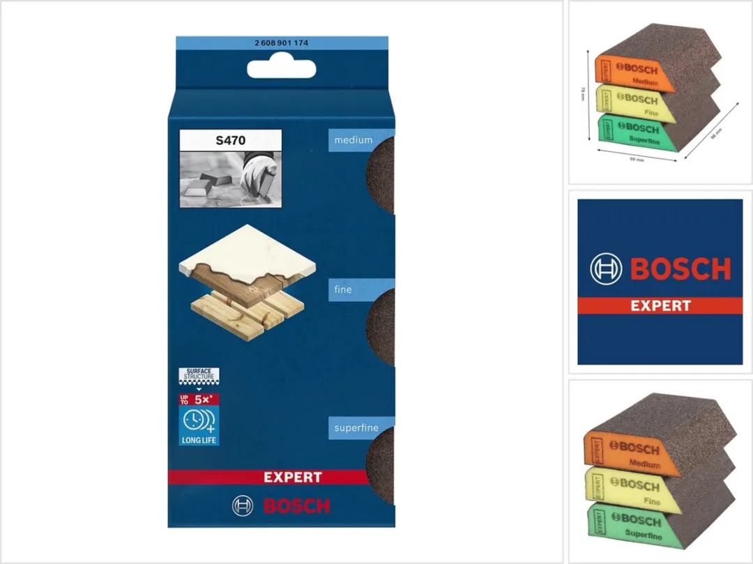 Bosch Professional EXPERT 3-delige Schuursponzenset 2608901174