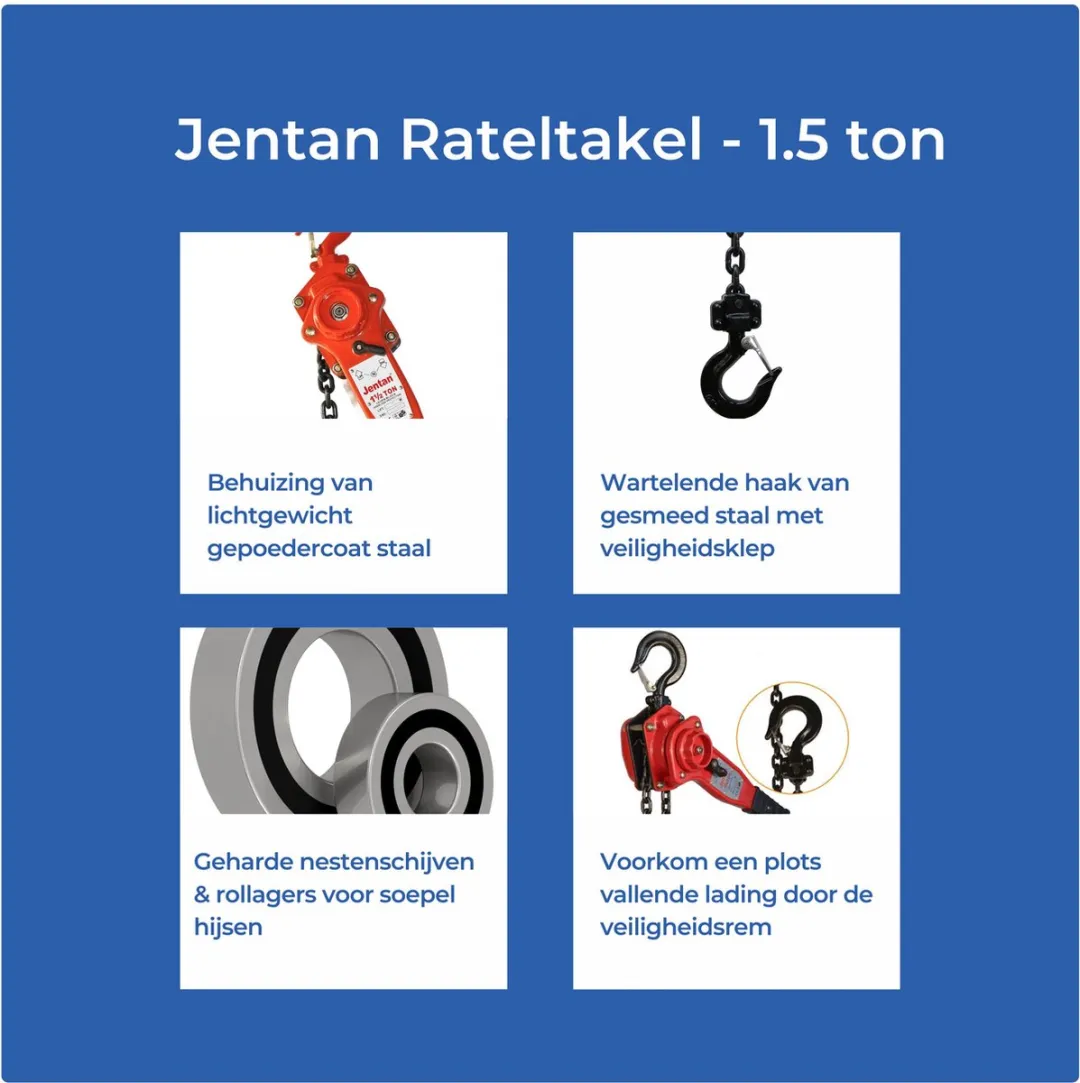 TETRA Tools JTVA-150 Rateltakel - 1,5 Ton