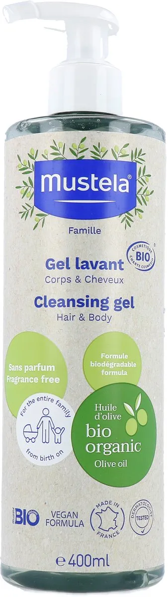 Mustela Bio Wasgel Hair & Body 400ml