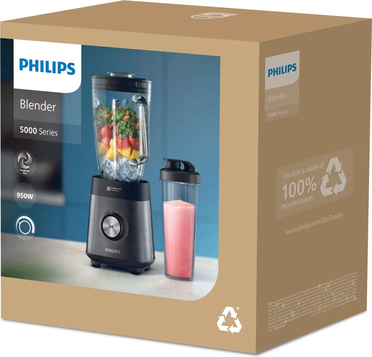 Philips HR3041/00 Blender 1200W - Zwart/Grijs
