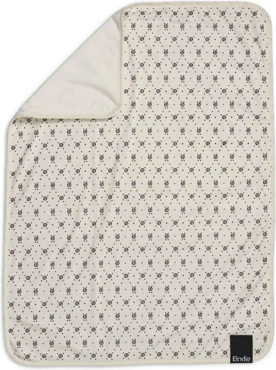 Elodie Pearl Velvet Babydeken 75x100cm - Monogram - Wit/Zwart