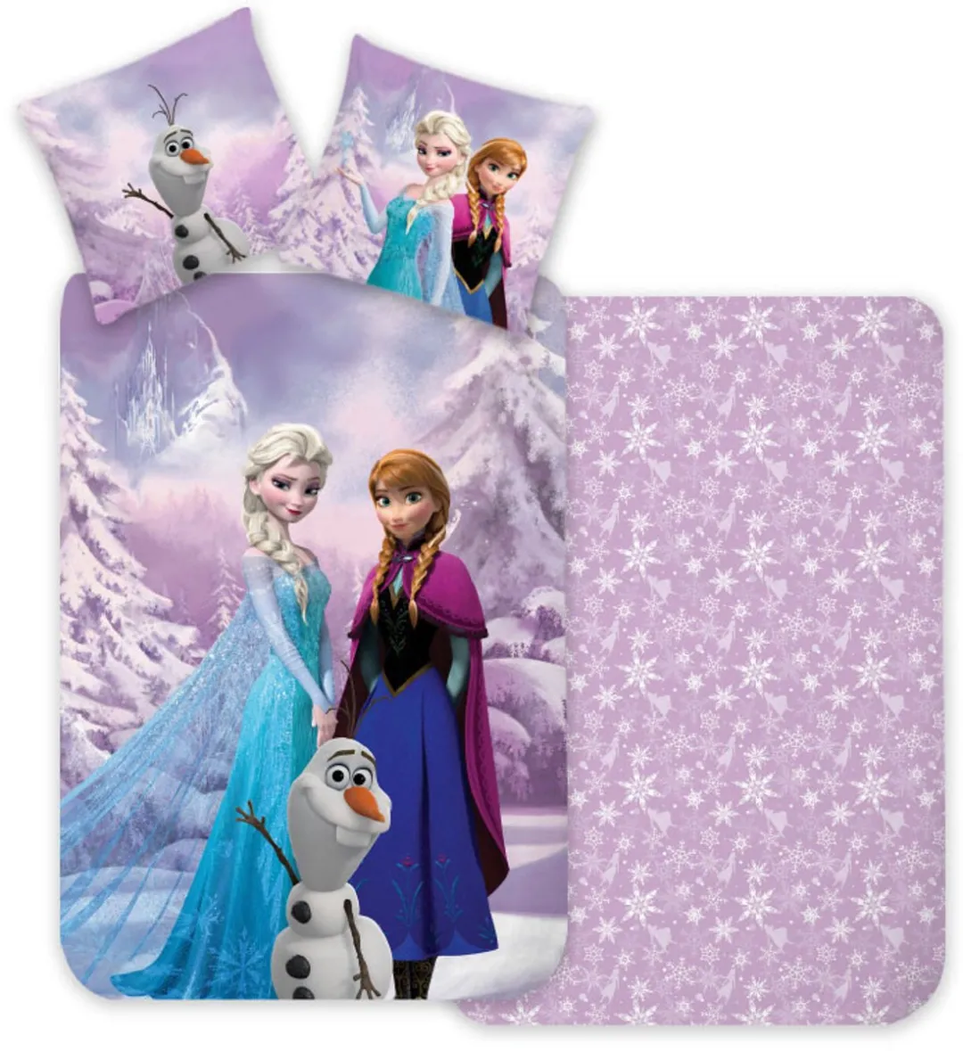 Disney Frozen Dekbedovertrek Anna Elsa Olaf - 100x140cm - Paars Multicolor