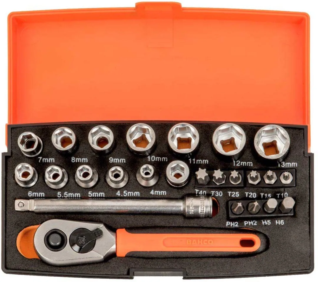 Bahco SBSL25 Doppenset 25-delig - 1/4" - Oranje - afbeelding 6 van 6
