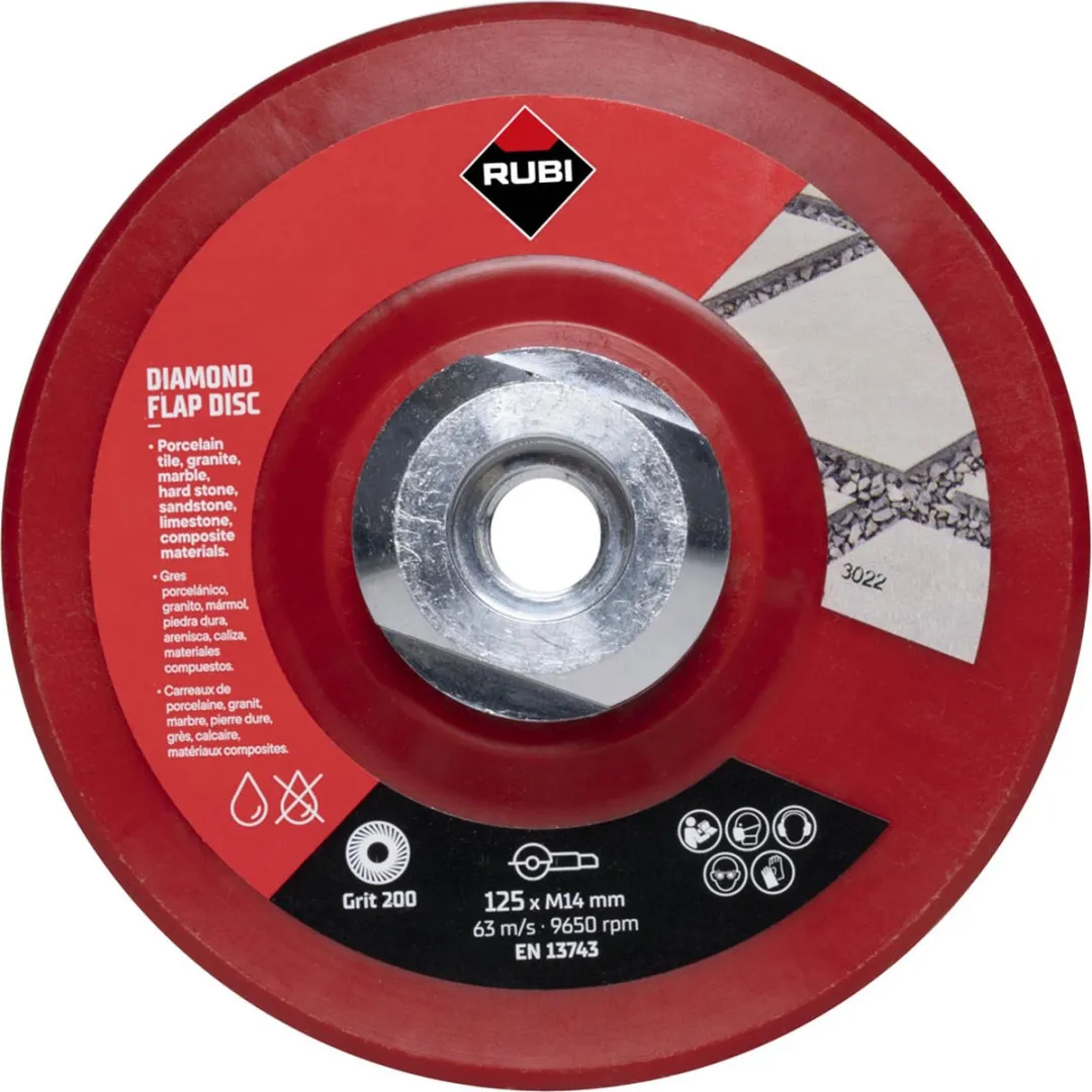 Rubi Flap Disc Diamant Lamellenschijf 125mm - Korrel 200
