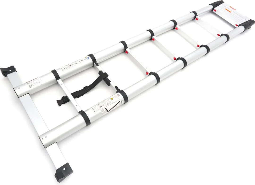 HBM Machines Telescoopladder 3.80m - Aluminium - Stabiliteitsbalk