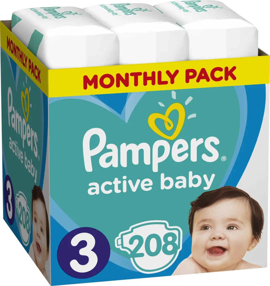 Pampers Maat 3 Luiers - 208 Stuks