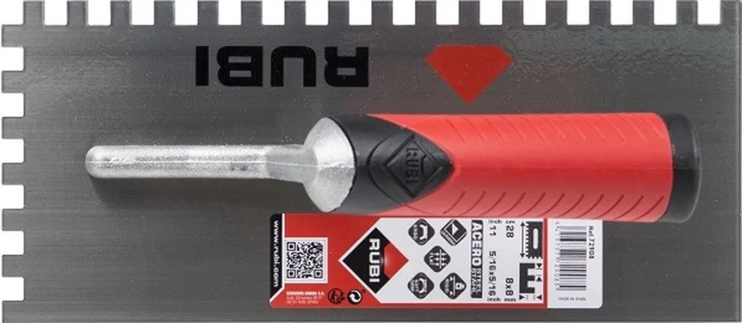 Rubi RVS Lijmspaan 4.5x4.5mm 28cm - Rood/Grijs