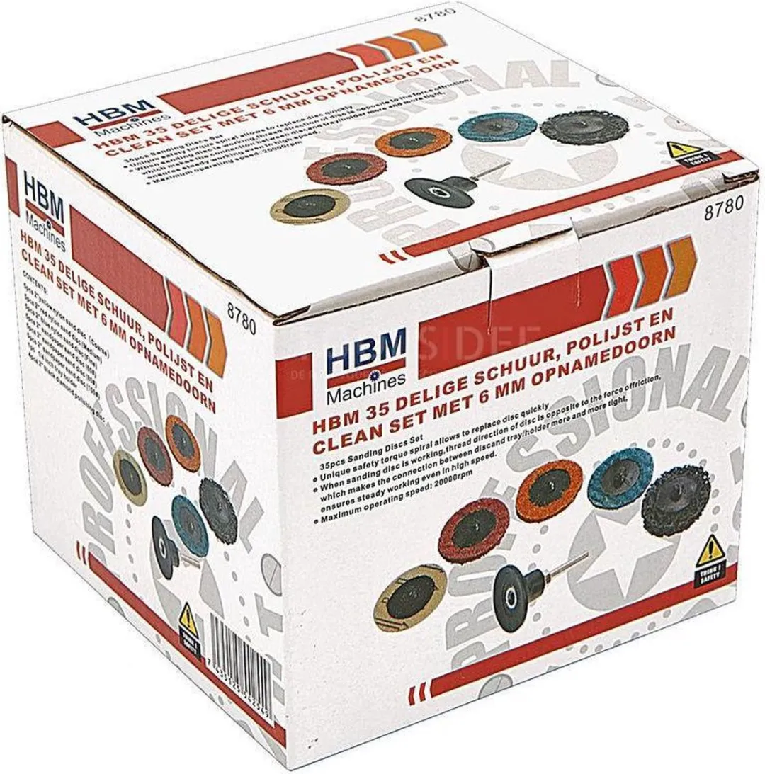 HBM 35-delige Schuur/Polijst/Clean Set 50mm - Metaal