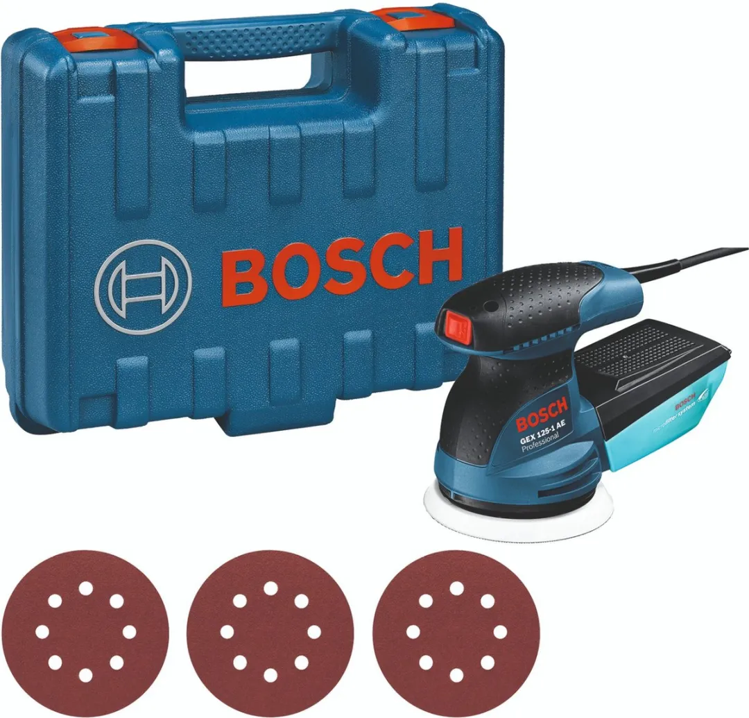 Bosch Professional GEX 125-1 AE Excentrische Schuurmachine - 250W - 3x Schuurpapier C470