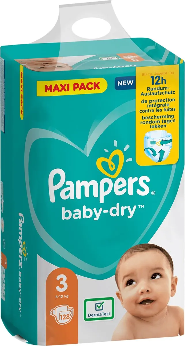 Pampers Baby-Dry Luiers Maat 3 128 Stuks