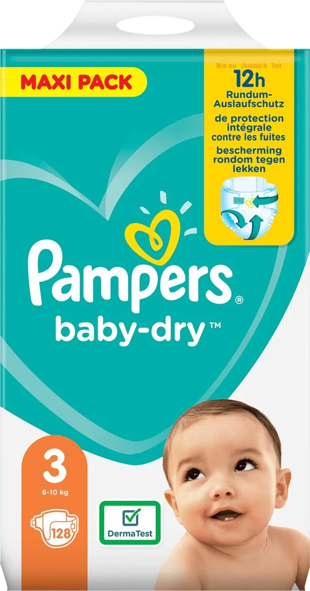 Pampers Baby-Dry Luiers Maat 3 128 Stuks