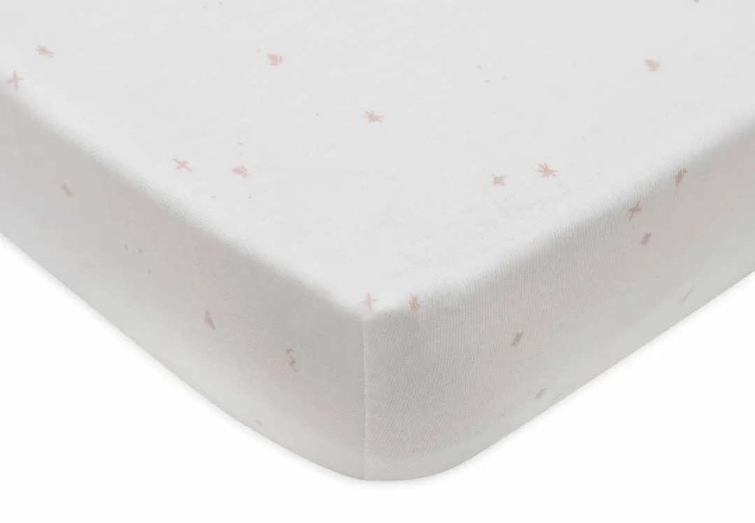 Jollein Twinkling Hoeslaken Ledikant 60x120cm - Jersey Wild Rose