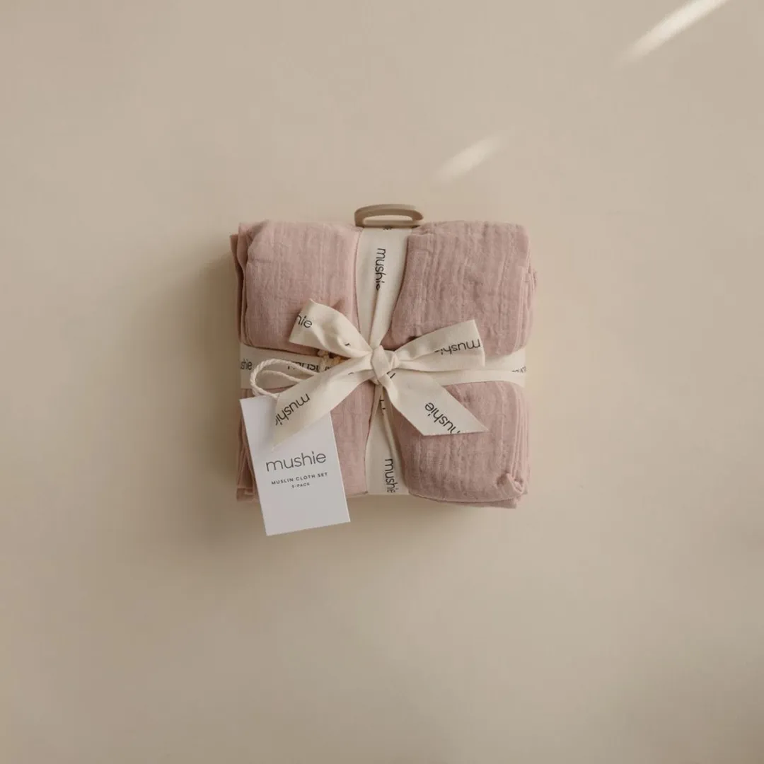 Mushie Multidoek Muslin Blush 3-Pack - 2 Stuks