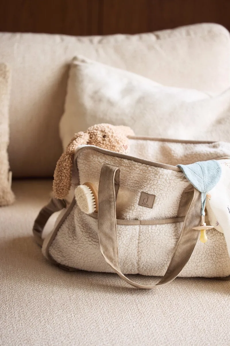Jollein Mombag Teddy Noé Luiertas - Natural - Inclusief Verschoonmatje