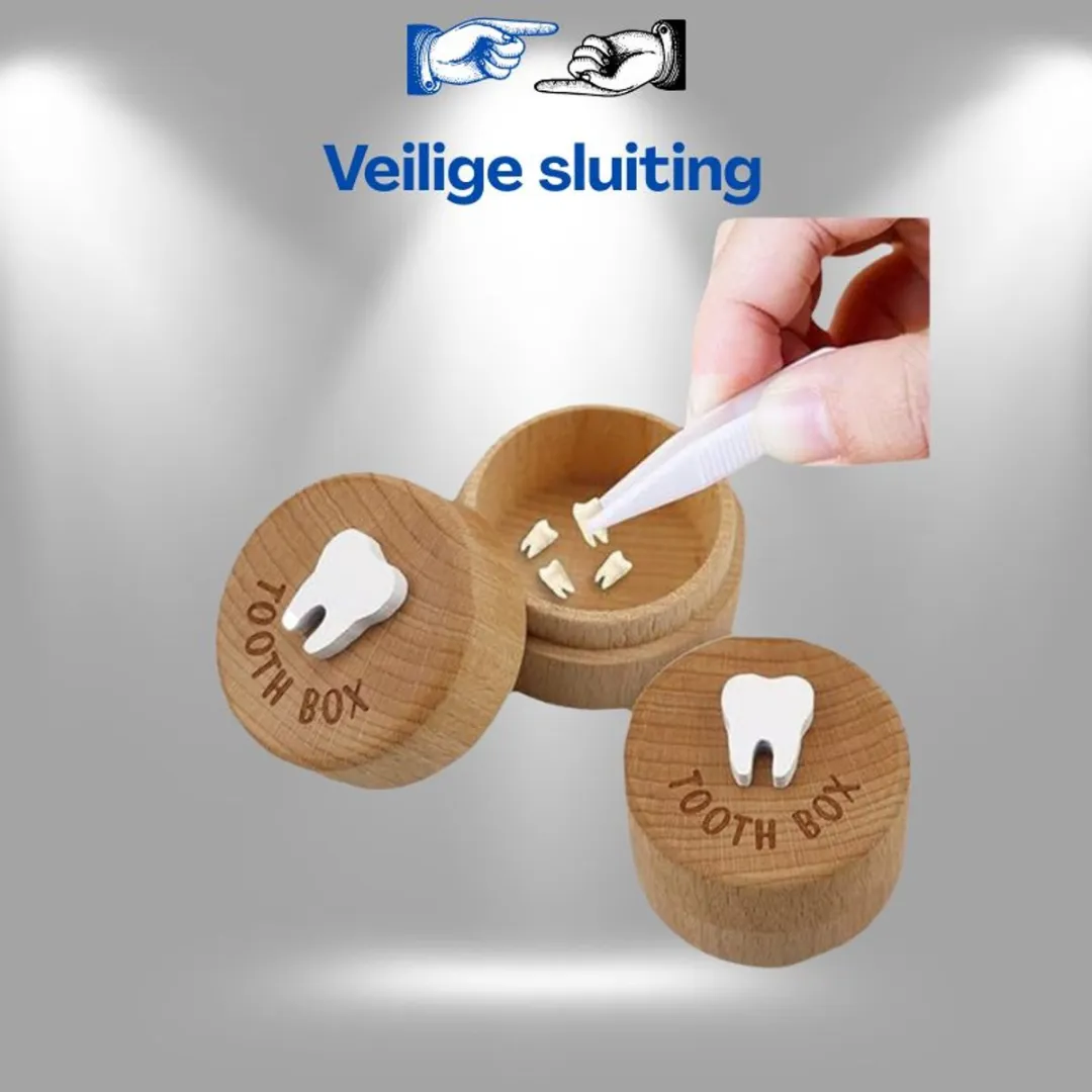 Lean Toys Houten Melktanden Doosje met Gravering