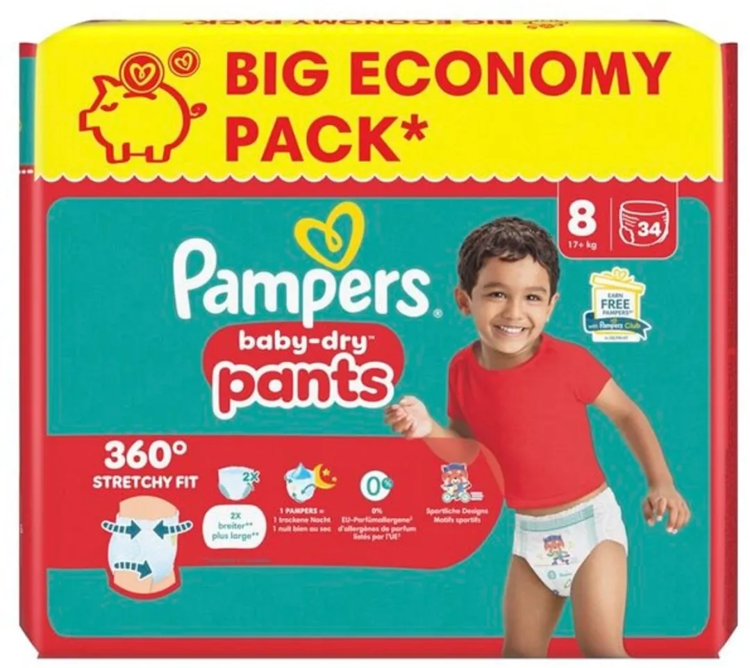 Pampers Baby-Dry Pants Maat 8 Luierbroekjes - 34 Stuks