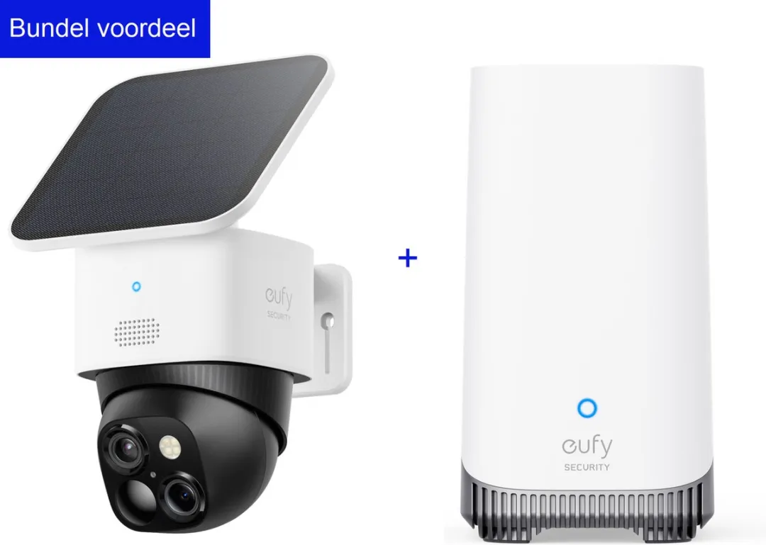 Eufy Security SoloCam S340 & HomeBase 3 Bundel - Wit