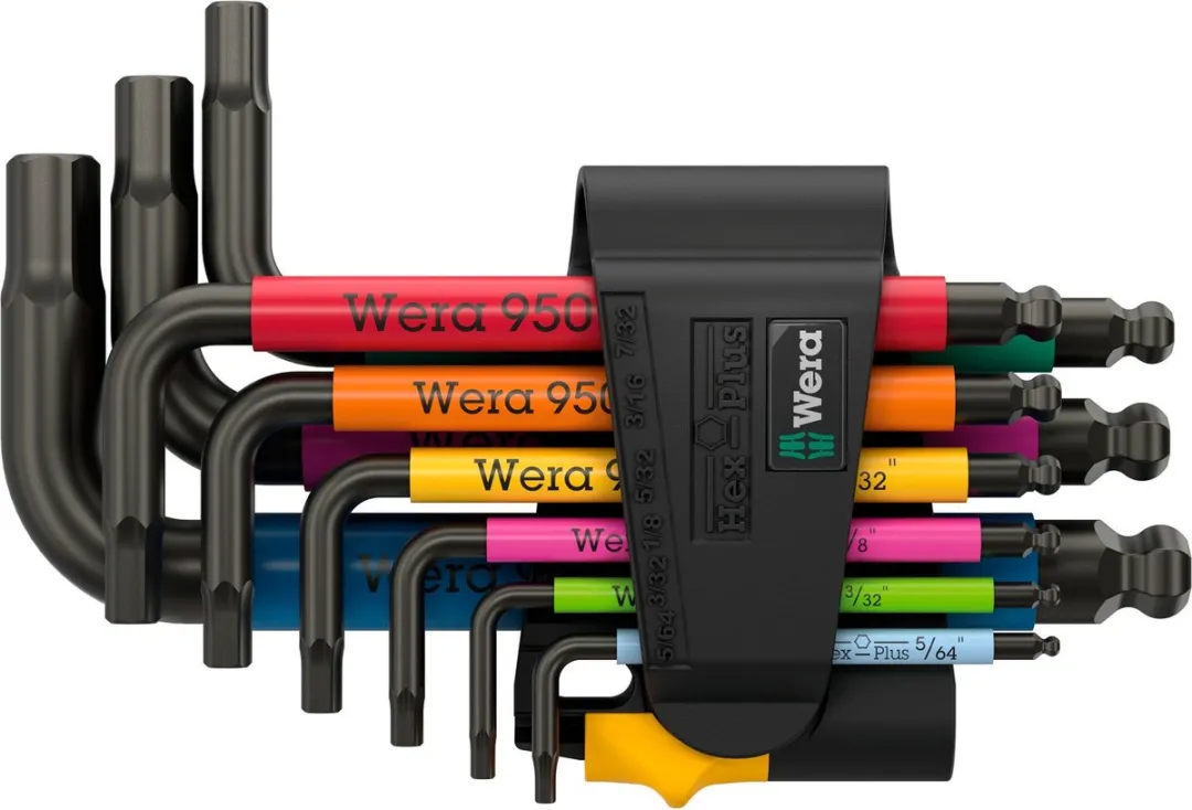 Wera 950/9 Hex-Plus Inbus Haakse Schroevendraaierset - 5/64" t/m 5/32" - Multicolor