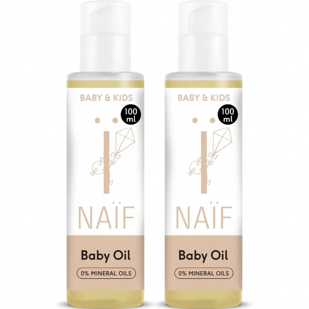 Naïf - Verzachtende Babyolie Voordeelset - 2x100ml - Baby's & Kinderen - met Natuurlijke Ingrediënten