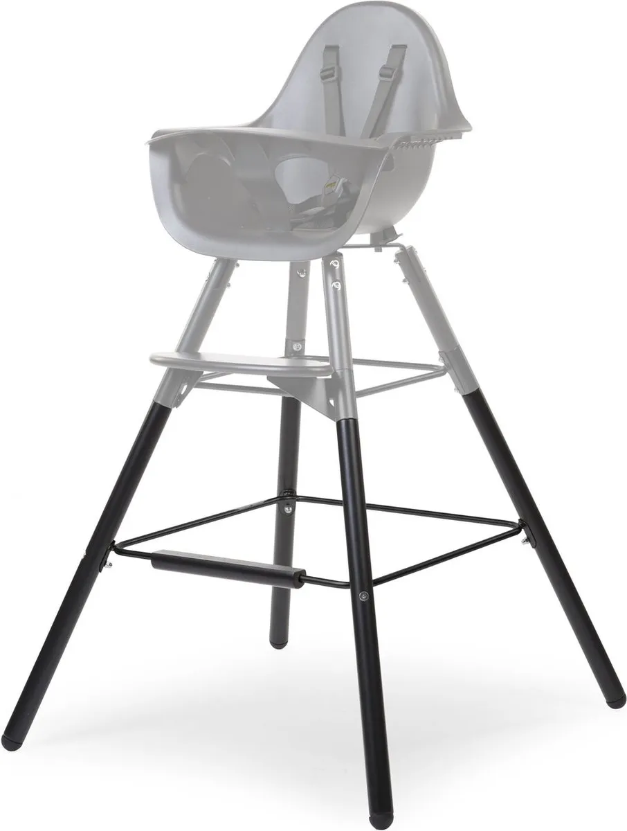 Childhome Evolu Extra Set Lange Poten + Voetsteun - Beuken Hout - Zwart