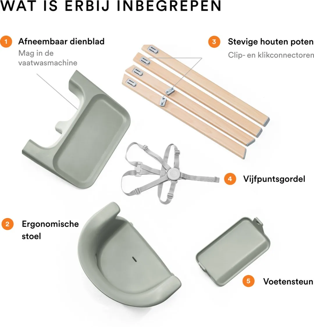 Stokke Clikk Kinderstoel Green - Alles-in-één