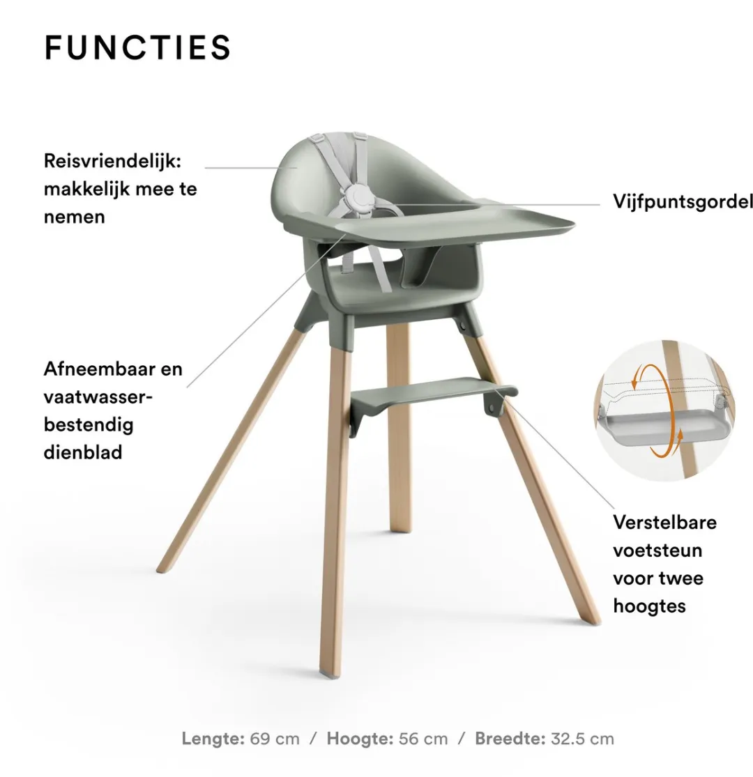 Stokke Clikk Kinderstoel Green - Alles-in-één