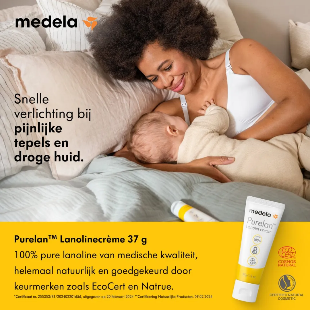 Medela Purelan Tepelzalf - Lanoline tepelcrème - snelle verlichting bij pijnlijke tepels - Tube 37gr
