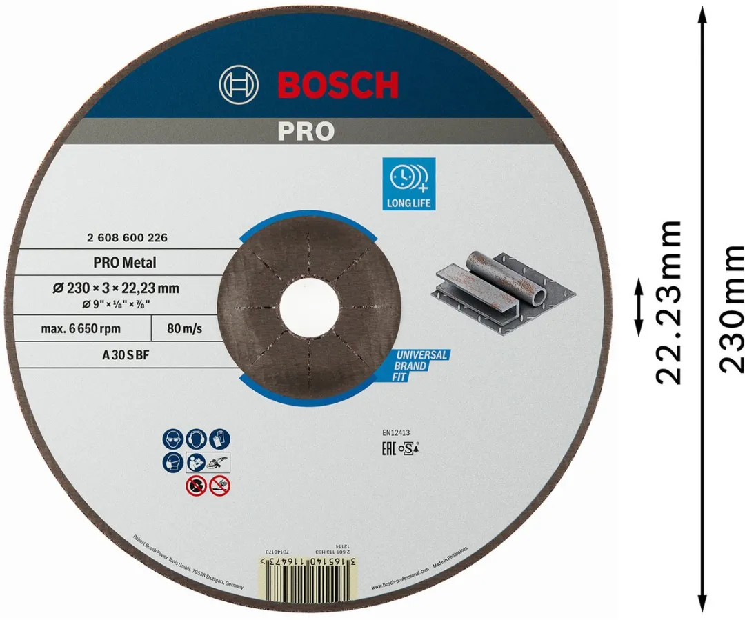 Bosch Professional DSS Geb. Met. 230X3 - 230mm Metaal
