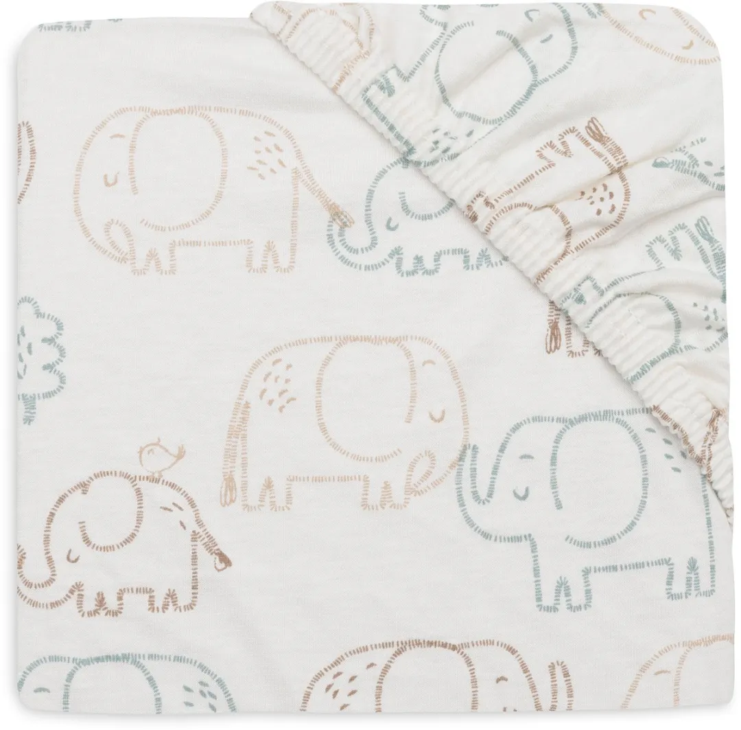 Jollein Jersey Hoeslaken Ledikant 60x120cm Elephant Tales