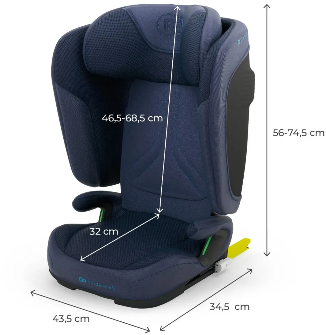 KinderKraft UNITY 2 Autostoel 100-150cm - Marineblauw