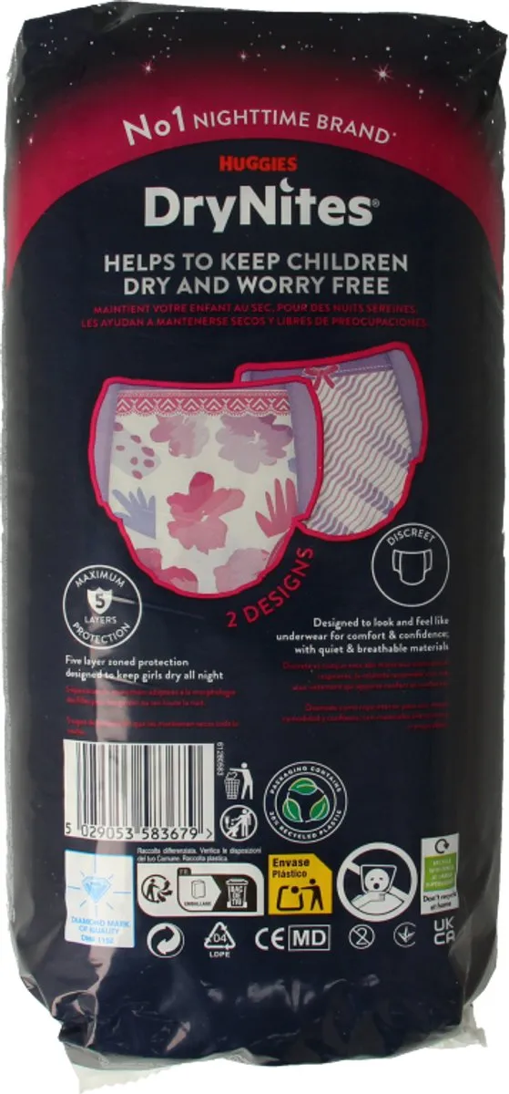 Huggies Drynites Teen 6+ Meisjes - 9 Stuks
