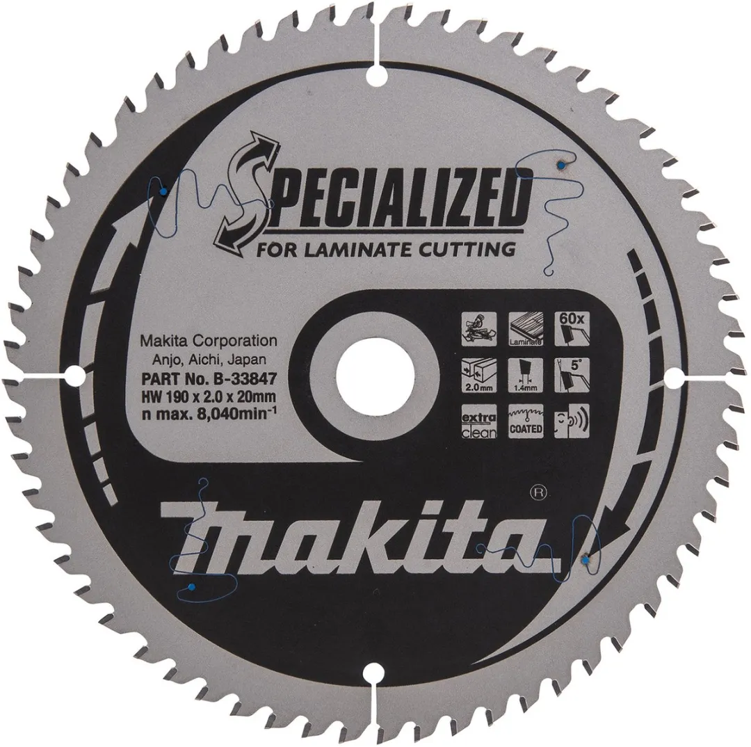 Makita B-33847 Afkortzaagblad Gemelamineerd 190mm