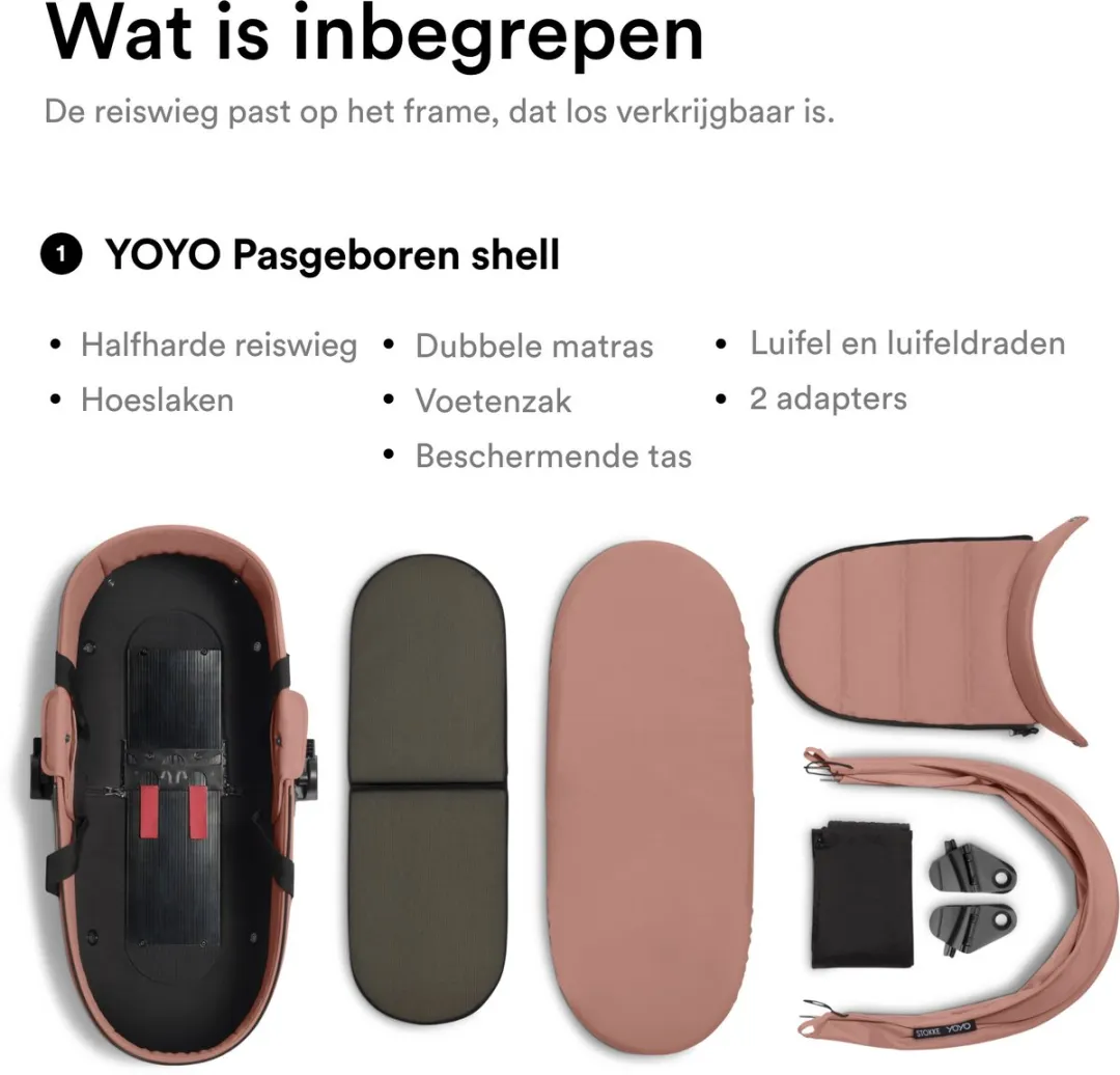 Stokke YOYO Newborn Shell Ginger - Inclusief matras en voetenzak