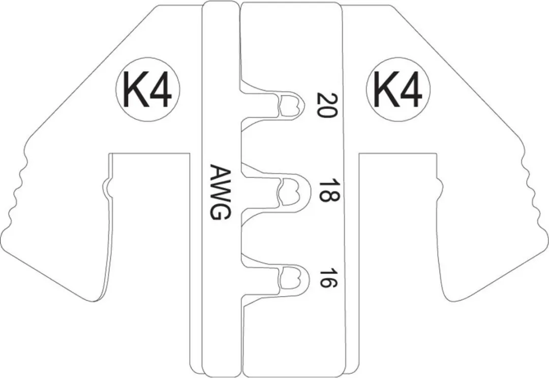TOOLCRAFT PLE-0K4 Krimpinzetstuk Duits K4 - 16-20 AWG