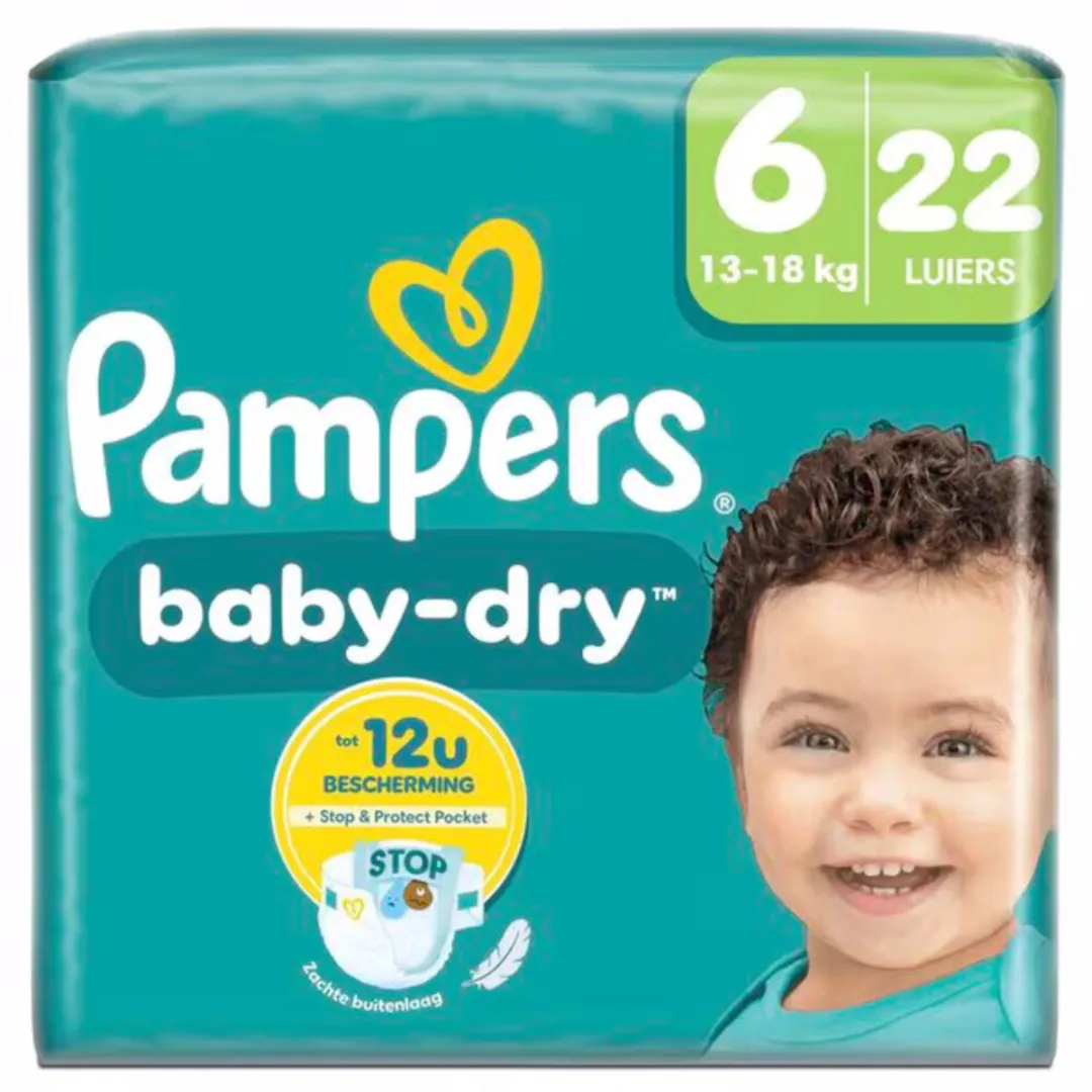 Pampers Baby Dry Luiers Maat 6 13-18kg - 22 Stuks