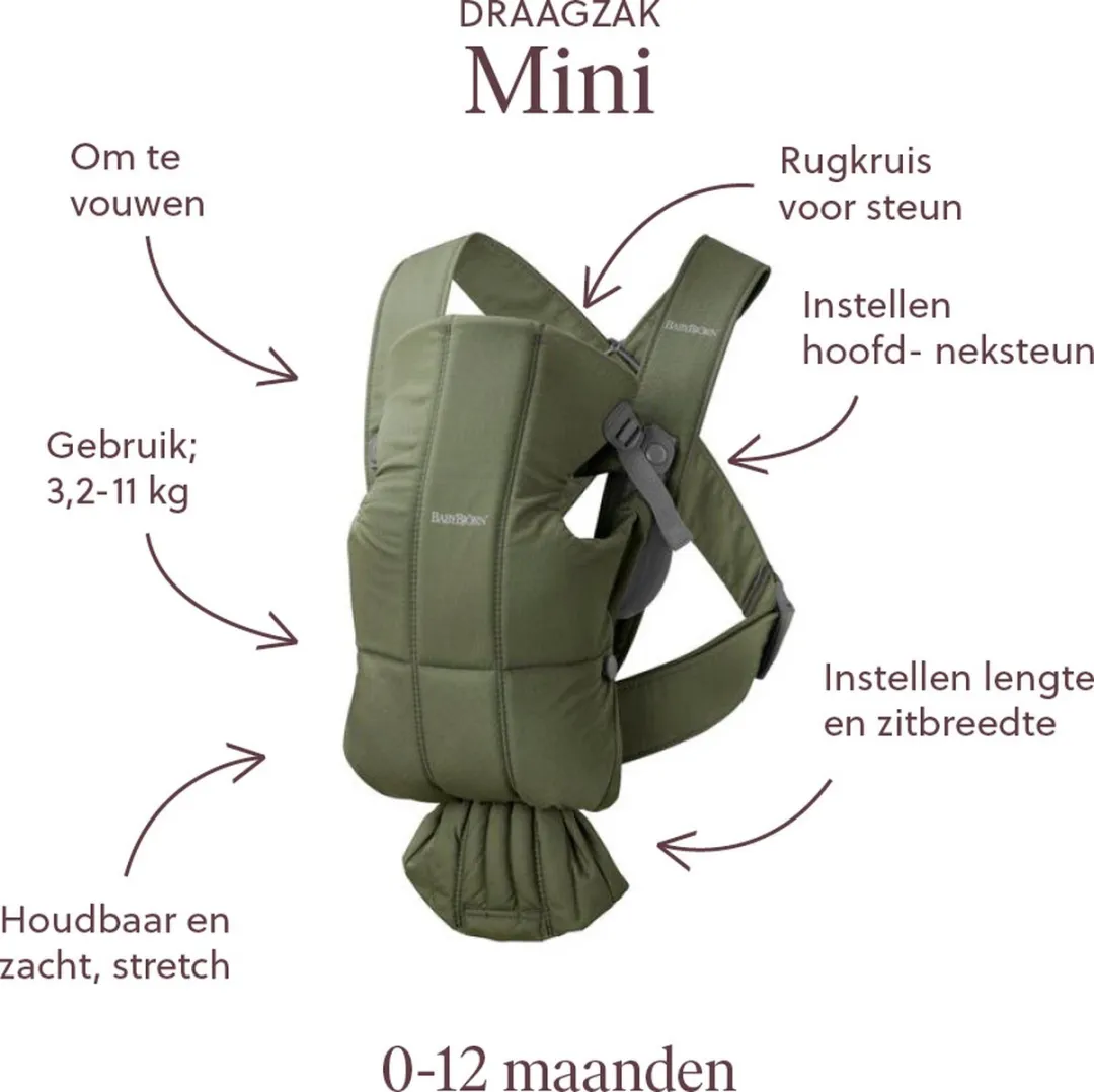 BabyBjörn Draagzak Mini - Donkergroen