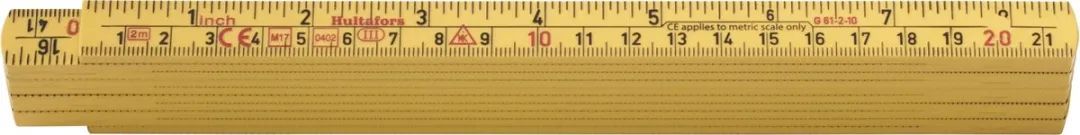 Hultafors G61-2-10GU Duimstok 2m - mm/inch - Beige - afbeelding 6 van 6