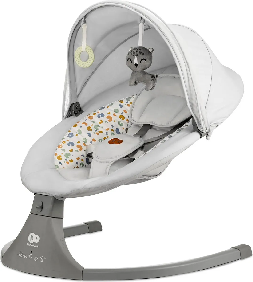 KinderKraft LUMI 2 Schommelstoel & Wipstoel Lichtgrijs