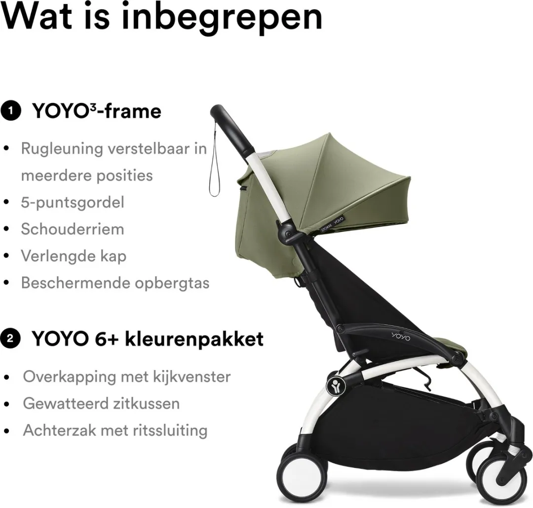 Stokke YOYO3 Kinderwagen - Olive Frame + Zitkussen