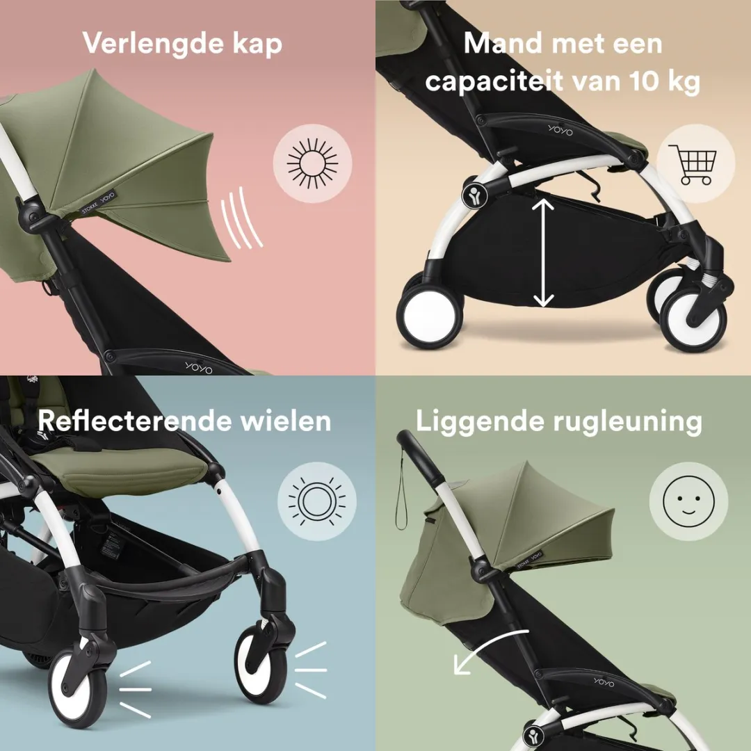 Stokke YOYO3 Kinderwagen - Olive Frame + Zitkussen