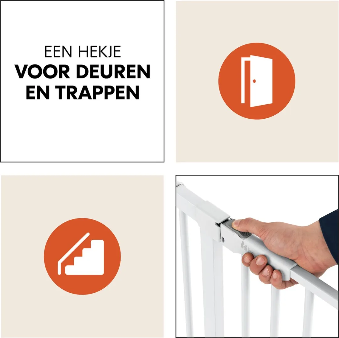 Hauck Clear Step Autoclose Traphekje 75-80cm - Wit