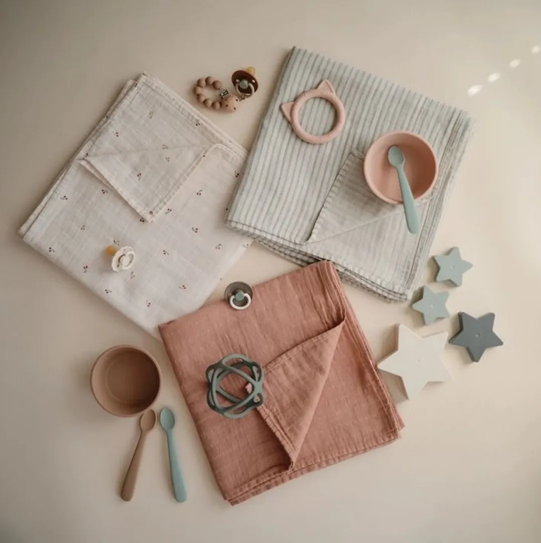 Mushie Swaddle XL Hydrofiel 120x120cm - Cedar