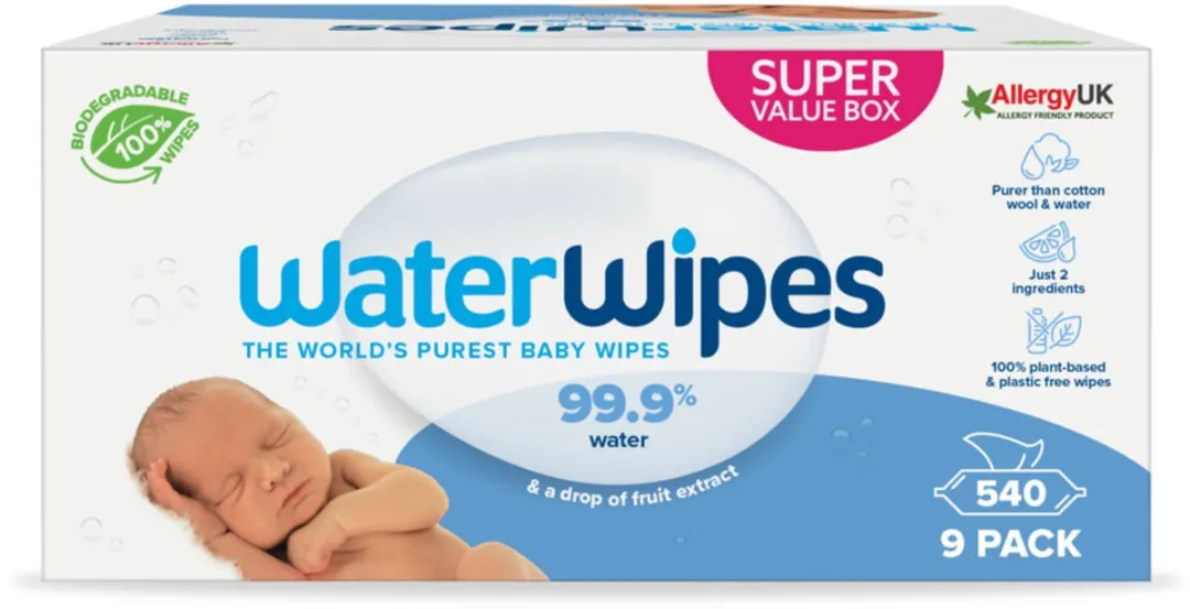 WaterWipes Billendoekjes Bio - 9 x 60 stuks - 540 doekjes