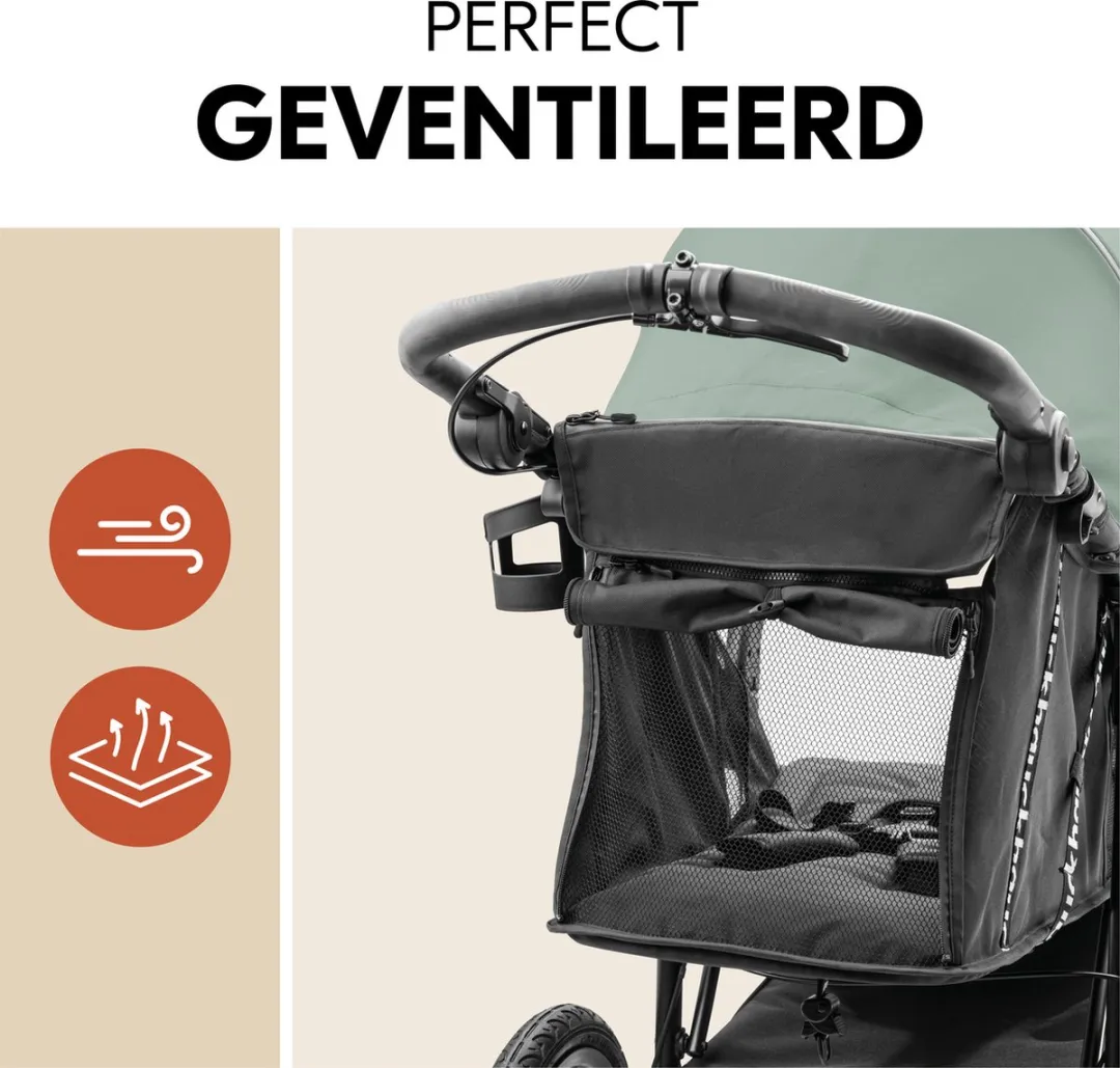 Hauck Runner 3 Buggy - XL-luchtwielen Vering Jungle Green