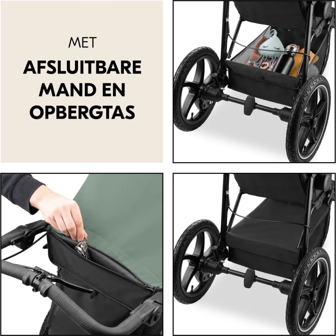 Hauck Runner 3 Buggy - XL-luchtwielen Vering Jungle Green