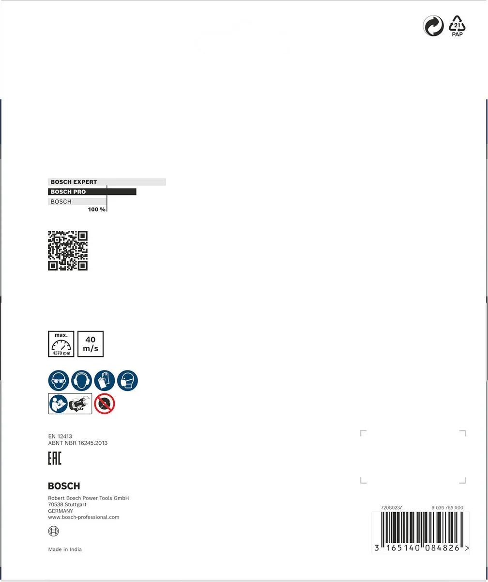 Bosch Professional Slijpsteen 175 K60 - 2608600110