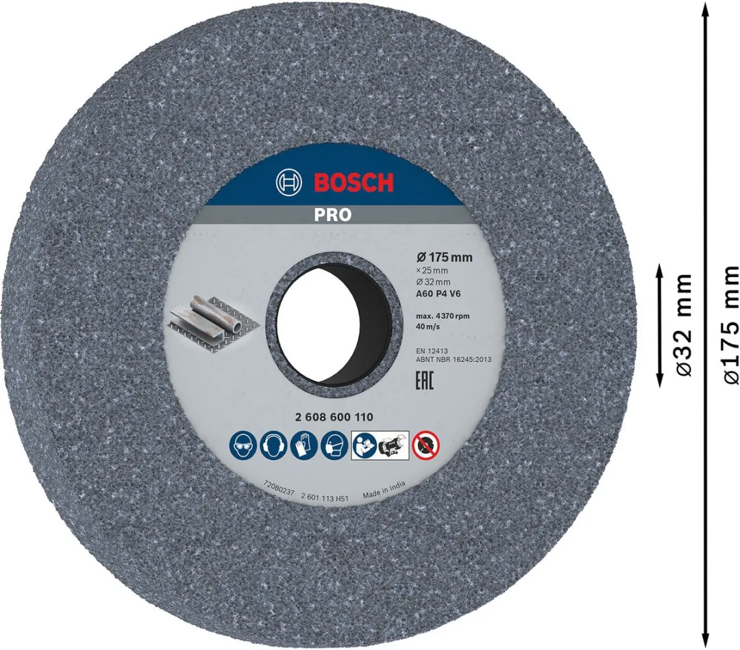 Bosch Professional Slijpsteen 175 K60 - 2608600110
