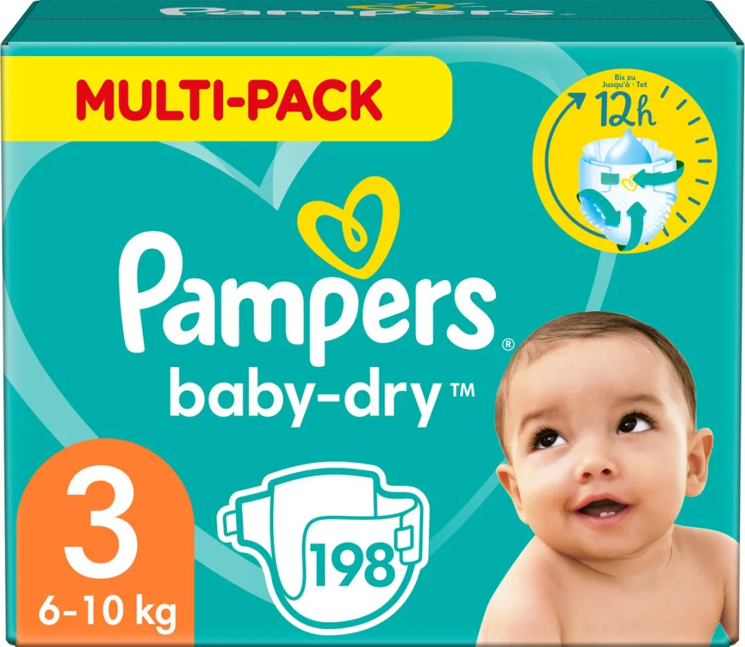 Pampers Baby-Dry Luiers Maat 3 198 Stuks